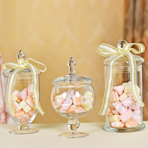 European style pocket glass candy jar transparent storage jar dessert table soft decoration creative wedding home kitchen ornaments