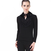The Chaohua Thermal Underwear Woman middle-aged and older female garnter thickened with high collar fur collar can be externally worn with warm clothes suit
