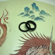 Huzi Ge Jewelry Hetian Jade and Moyu Couple Rings