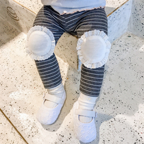 Girls Spring Lace Patch Leggings One-year-old Childrens Spring Baby Womens Pants Spring and Autumn Wear