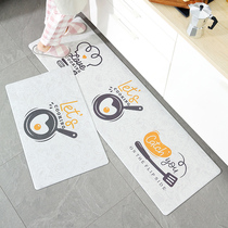 (Bruroman rhymes) ins Nordic kitchen ground mat anti-oil waterproof strip mat non-slip foot mat rug