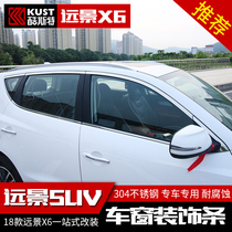 Dedicated to 16-19 vision X6 window trim New Vision SUV modified stainless steel body trim bright strip