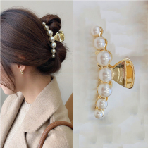 2021 net red new shark hairclip female back of the head pearl clip hair accessories 2020 Korean large grab clip