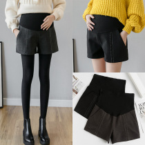 Pregnant womens shorts Autumn and winter fashion wear pregnant womens pants Winter fur tide mom leggings belly pants boots pants winter clothes