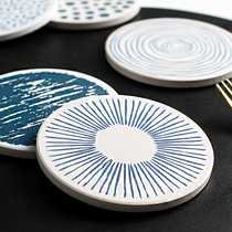  Japanese-style Diatomaceous earth coaster Heat insulation water absorption quick-drying soap non-slip mat Creative personality ins round small fresh