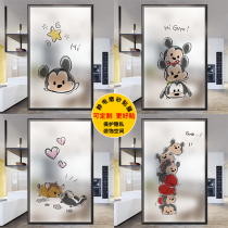 Window blackout sticker bathroom privacy-proof bedroom window sunscreen opaque frosted glass film cartoon