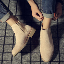 Boots Male Medium-high Help Winter Gush Cotton Shoes Trend 100 lap Chelsea Short boot genuine leather Martin boots Mens overalls boots