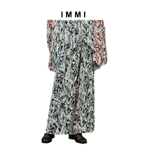 (Designer brand IMMI) letter print pleated with wind wide leg pants 191PT022X