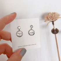 A Wang Qingquan whole body 925 sterling silver zircon short earrings exquisite transparent small earrings simple personality studs