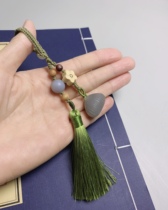 Hetian Jade mobile phone chain diy press flap pendant ins bag trailer car keychain special shot invalid Oh
