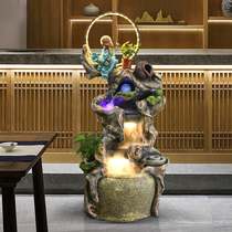 Large floor-to-ceiling circulating water fountain humidifier Home lucky Feng Shui wheel Handicraft ornaments ornaments