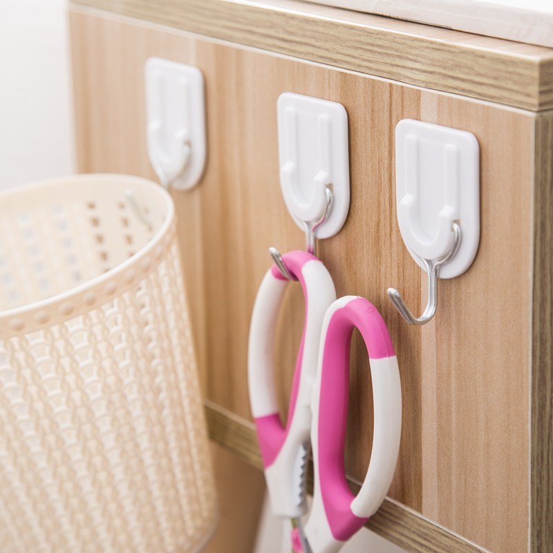 Bathroom kitchen wall adhesive no trace hook door back nail-free wall hook strong adhesive groove mount