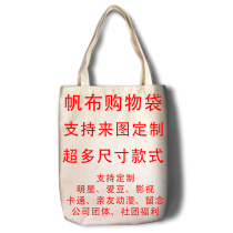 Shopping bag Shoulder bag Canvas bag bag male and female student carrying bag personality to map customization