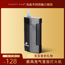 Cigar lighter windproof single straight flush with Hole opener lighter personalized metal lighter