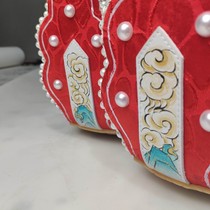 Mountain River Show Original Hand-painted Empty Mountain New Rain After the Song System to Perform Feng Guan Xia Cape With the Shoe Shoes Han Suit Shoes heightening