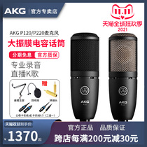 AKG love technology P120 P220 professional condenser microphone recording studio recording microphone K song anchor live radio station dubbing vocal instrument pick-up chorus microphone microphone microphone