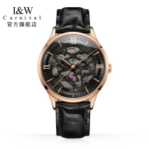 (Personality hollow design) IW automatic mechanical watch brand mens trend niche watch belt Top Ten waterproof