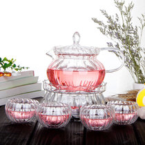 Heat resistant glass tea set suit complete set teapot candle Heating flower fruit tea cooking tea ware net red home tea composition