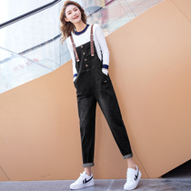 Net red bull bib pants womens 2021 new summer thin fashion foreign style age reduction loose jumpsuit suspenders