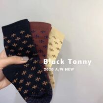  Xuan baby2020 autumn new childrens combed cotton socks mens and womens retro flower warm socks boneless socks