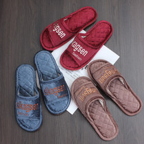 ins tide leisure home men and women indoor floor slippers couple bedroom soft bottom four seasons non-slip home autumn and winter