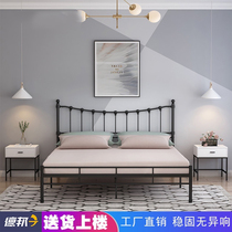 bei ou shi ins Wind wrought-iron beds small attic double golden 1 8 meters minimalist red master removable bed