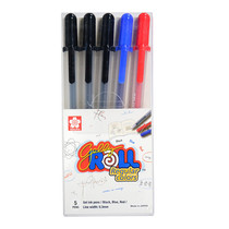 Japan SAKURA (SAKURA)3 black 1 blue 1 red neutral note pen signature pen Water-based pen 5 boxed