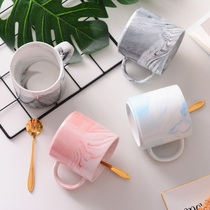 Clearance~European-style marbled mug Nordic ceramic coffee cup Plus breakfast milk cup Household water cup