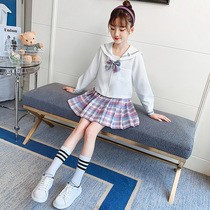 jk uniform skirt elementary school childrens genuine summer girls ik group dress with k-D-dink skirts childrens autumn winter gk suit