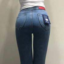 European and American style peach buttocks jeans women tight hips high waist slim bag hip stretch pants pencil pants