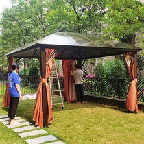 Outdoor leisure shading gazebo Roman pontoon Aluminum alloy European canopy Garden Villa courtyard barbecue tent