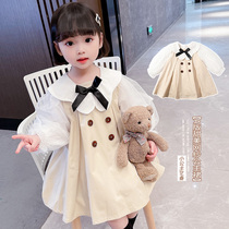 2022 new female baby one-piece dress Spring autumn new year Birthday Dress Academy Wind Girl Foreign Air Princess Dress