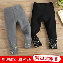 Girls plus velvet pants autumn wear trousers season baby thick version girl one velvet childrens leggings