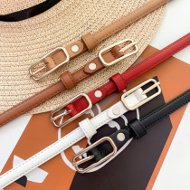 Belt female ins Wind Korean version of the new wild fashion students fine chao wang red decorative jeans belt 1 4cm width