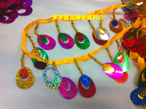 Oval laser large hanging piece ribbon big hanging bead sequin national clothing accessories accessories lace diy material