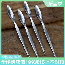 Michael Cooks 304 Stainless Steel Eating Tools Crab Spoon Crab Needle Dual-use Crab Eight Pieces Crab Digging Spoon Long Handle Stirring Spoon