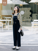 Seven Volume One cut small man strap pants Tibetan blue jumpsuit trousers women casual wild wild 2021 autumn 0309