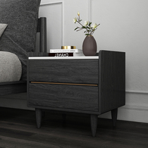 Nordic Wood bedside table simple modern bedroom rock board bedside small cabinet light luxury storage locker small apartment