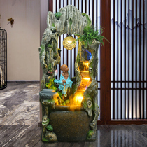 Chinese automatic water circulation Feng Shui Floor decoration Lucky fountain waterscape decoration Living room home opening gift