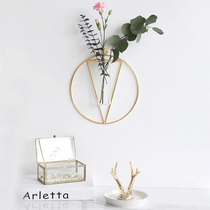 Nordic hydroponic plant glass vases green loo little fresh wall Decorative Milk Tea Shop Restaurant Net Red Wall Wall Decoration