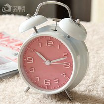 Oversized sound cute metal small alarm clock creative muted night light Children digital student with bedside clock brief