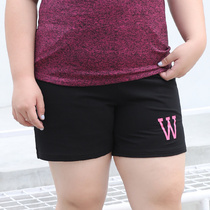 Black five-point pants female size fat mm200 kg loose shorts plus fat increase sports hot pants high waist wide leg a