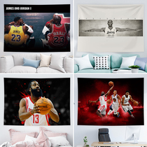 NBA basketball hanging cloth background cloth ins room bed Jordan James Kobe decoration wall cloth bedroom bedside tapestry