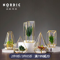 Nordic creative geometric glass cover ornaments home living room wine cabinet accessories decoration room soft decoration