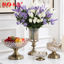 European-style vase decoration set Living room coffee table flower arrangement ashtray fruit plate Nordic model room soft decoration