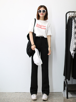 Boudaffin Straight Pants Womens Loose Straight Pants Womens Spring and Autumn Black Pants Womens High Waist Sufferness Sufferness Suit Women