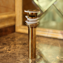 Full Copper Sewer Platform Basin Accessories Golden Large Head Flip Water Drain Toilet Washbasin Underwater