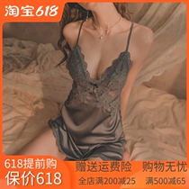 Sleeping Dress Womens Summer Love Lingerie Spring And Autumn Seductive Passion Suit Genuine Silk Sexy Lace Harness Sleepwear Ice Silk
