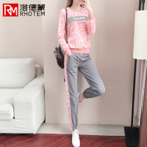 Sporty style set women 2021 new fashion loose slim spring summer casual wear foreign air running two-piece set trend