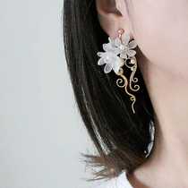 Shallow icons for hand-made original red light luxury exaggerated personality flowers wu er dong earrings female temperament explosion chao xian